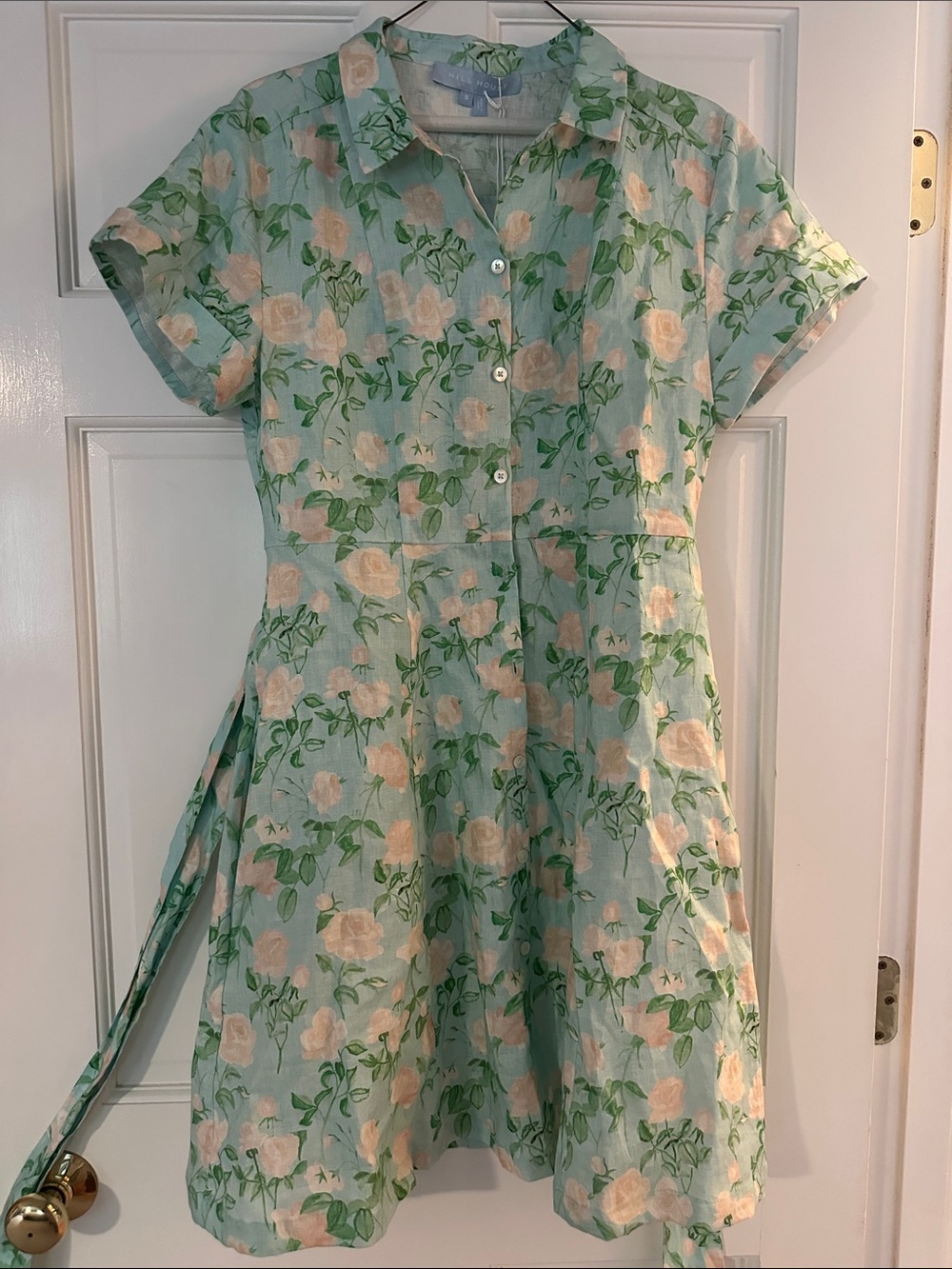 Hill House Mint Floral Button-Front Mini Dress 4